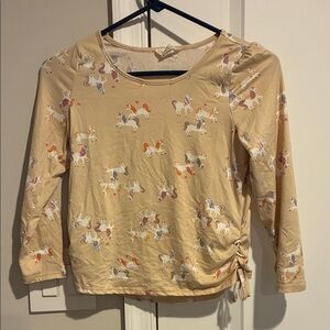 Emma & Elsa Unicorn Print Long-Sleeve Top